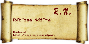 Rózsa Nóra névjegykártya