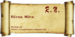 Rózsa Nóra névjegykártya