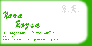 nora rozsa business card